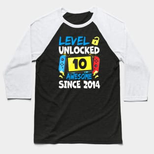 10th Birthday  Level 10  Awesome 2014 Video Baseball T-Shirt